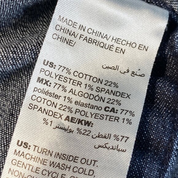 Chicos dark Denim Shirt Dress above knee Size 10 Button Detail Cotton stretch - Picture 6 of 13